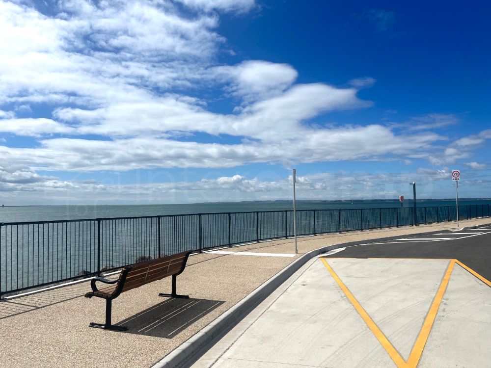 Galvanized steel Interclamp pedestrian barriers with key clamp fittings at the Port of Geelong, providing robust safety measures and quick assembly to minimise operational disruption.